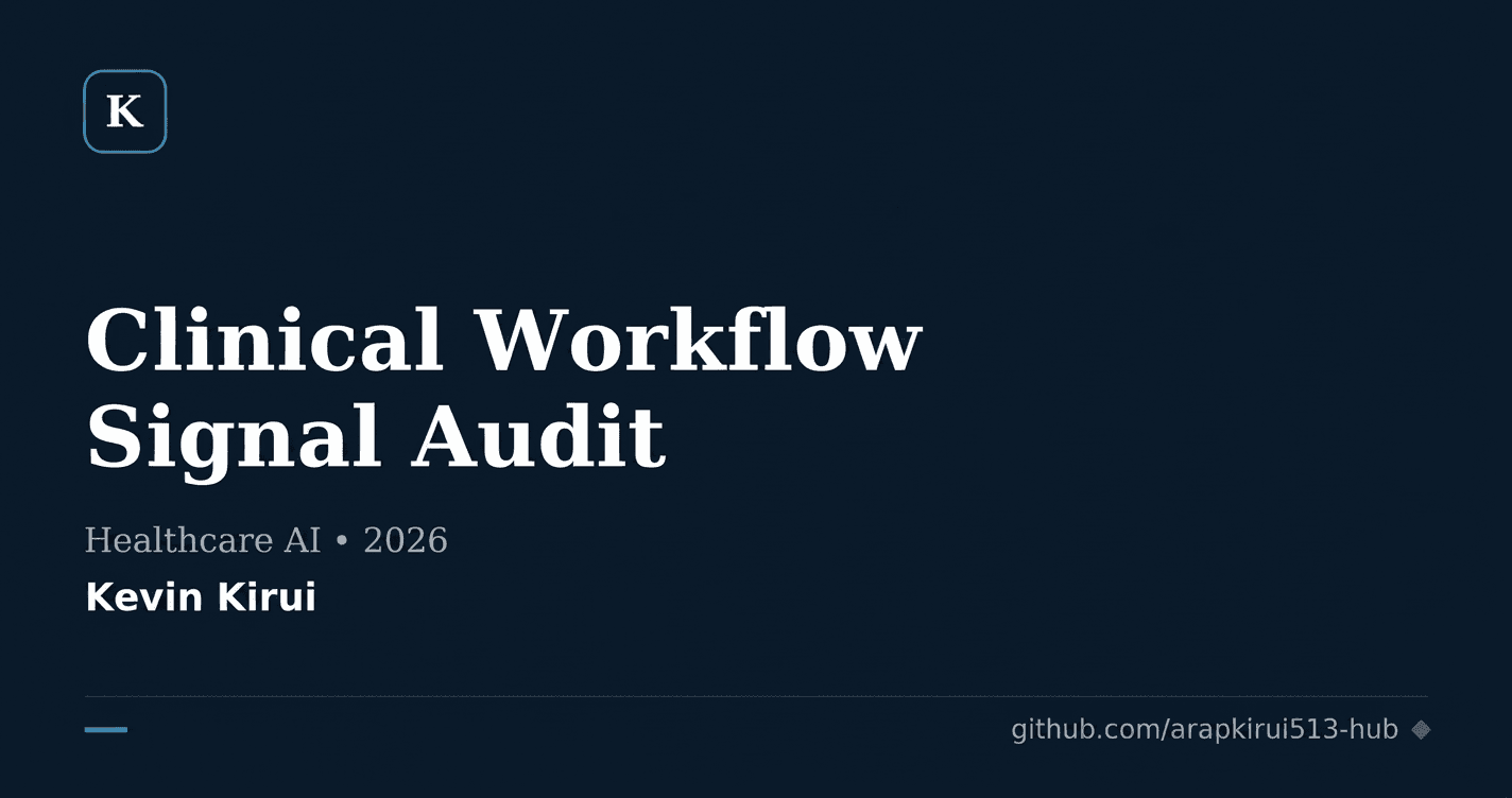 Clinical Workflow Signal Audit